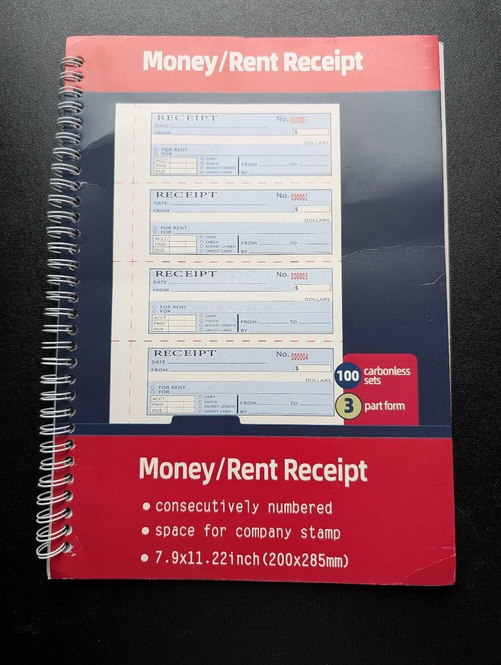 Money / Rent Receipt Book